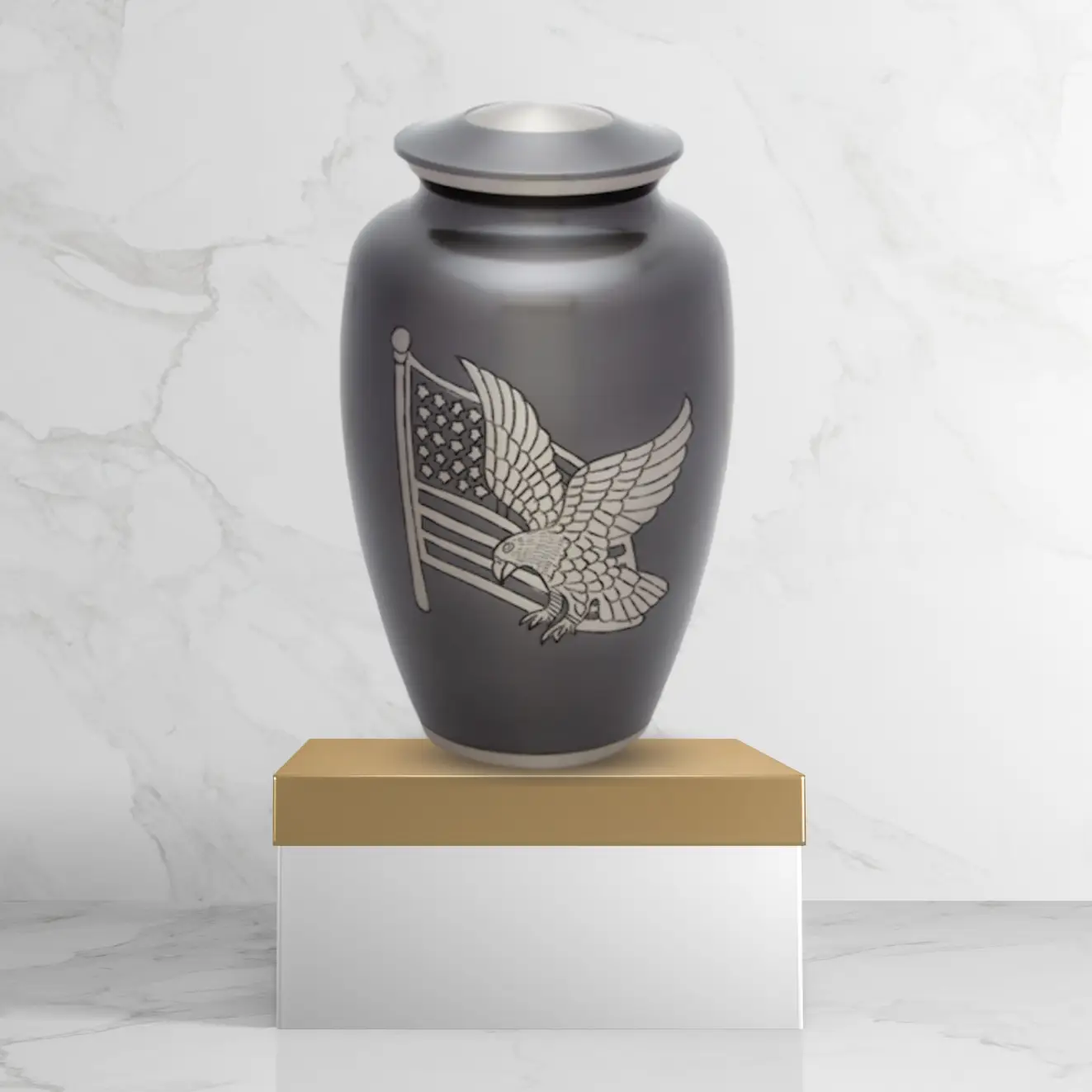 Brass Pet Urn - American Pride - Image 5