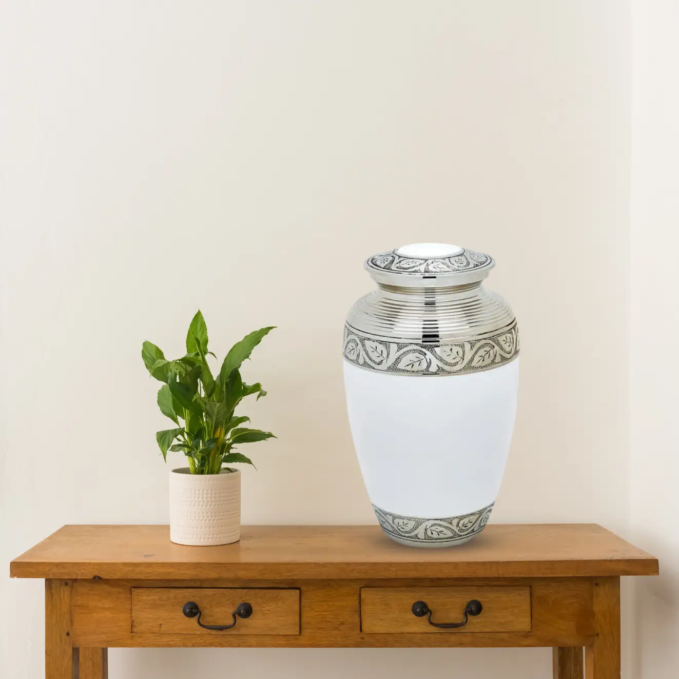 Brass Pet Urn - White - Image 3