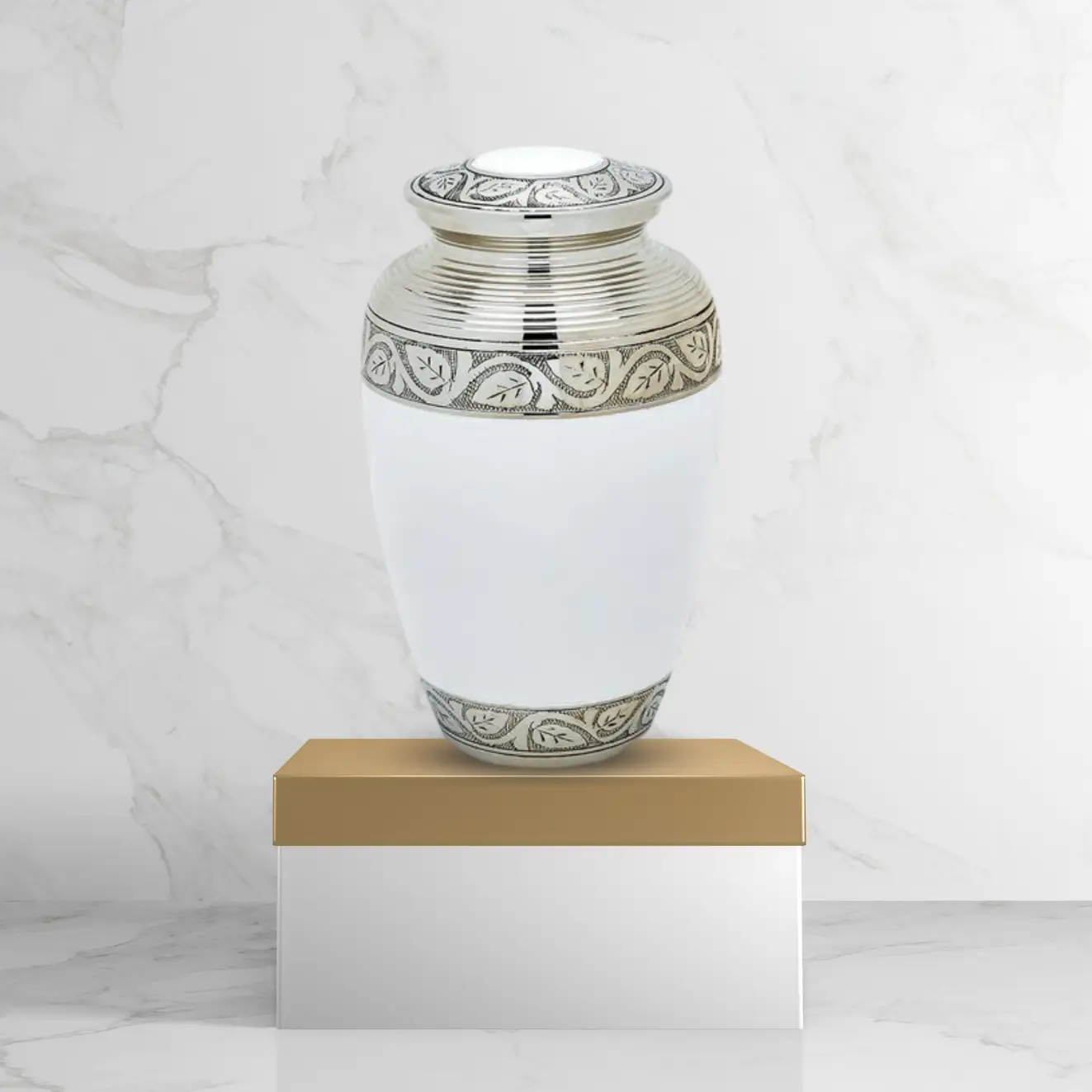 Brass Pet Urn - White - Image 5