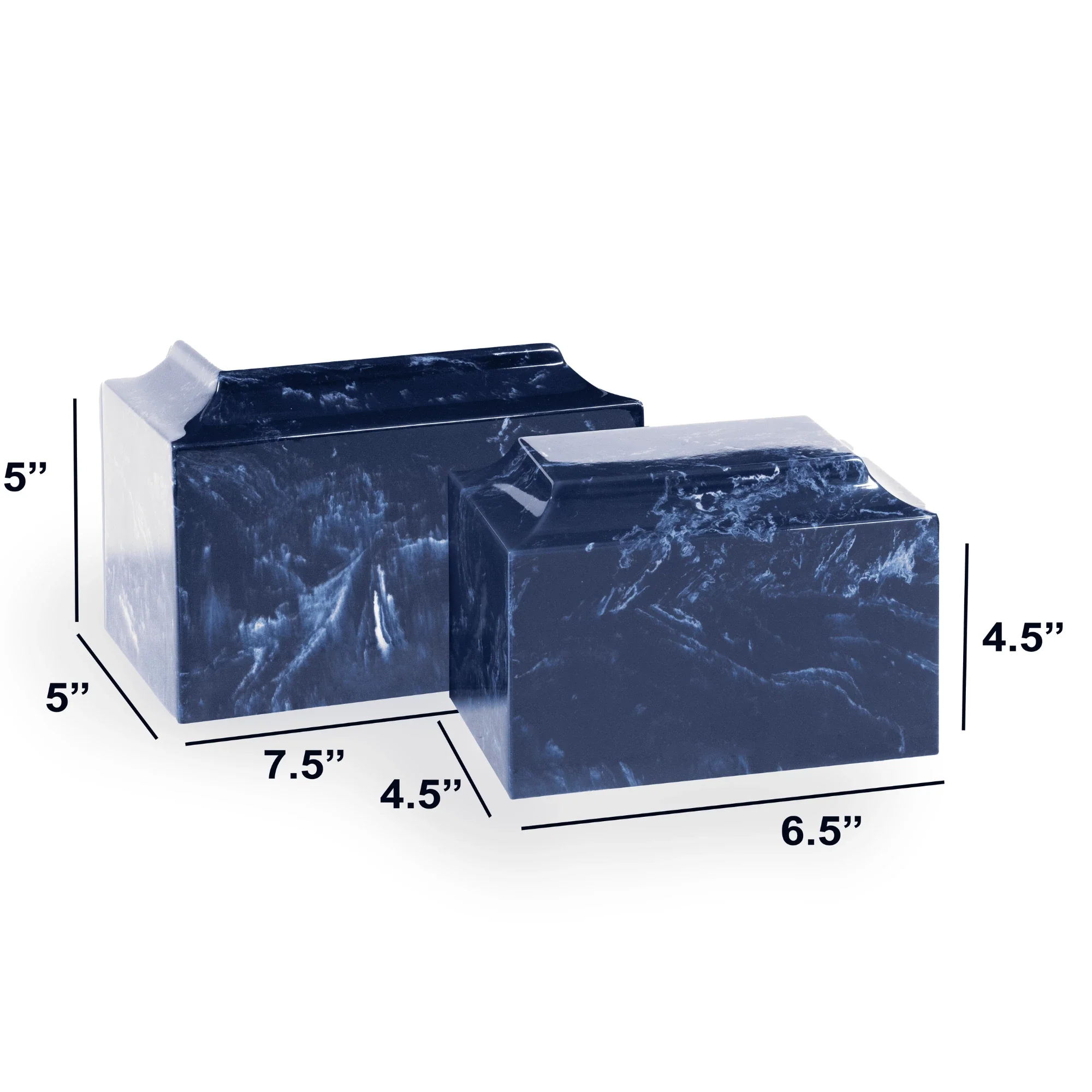 Cobalt Pet Marble Cremation Urn - Image 3