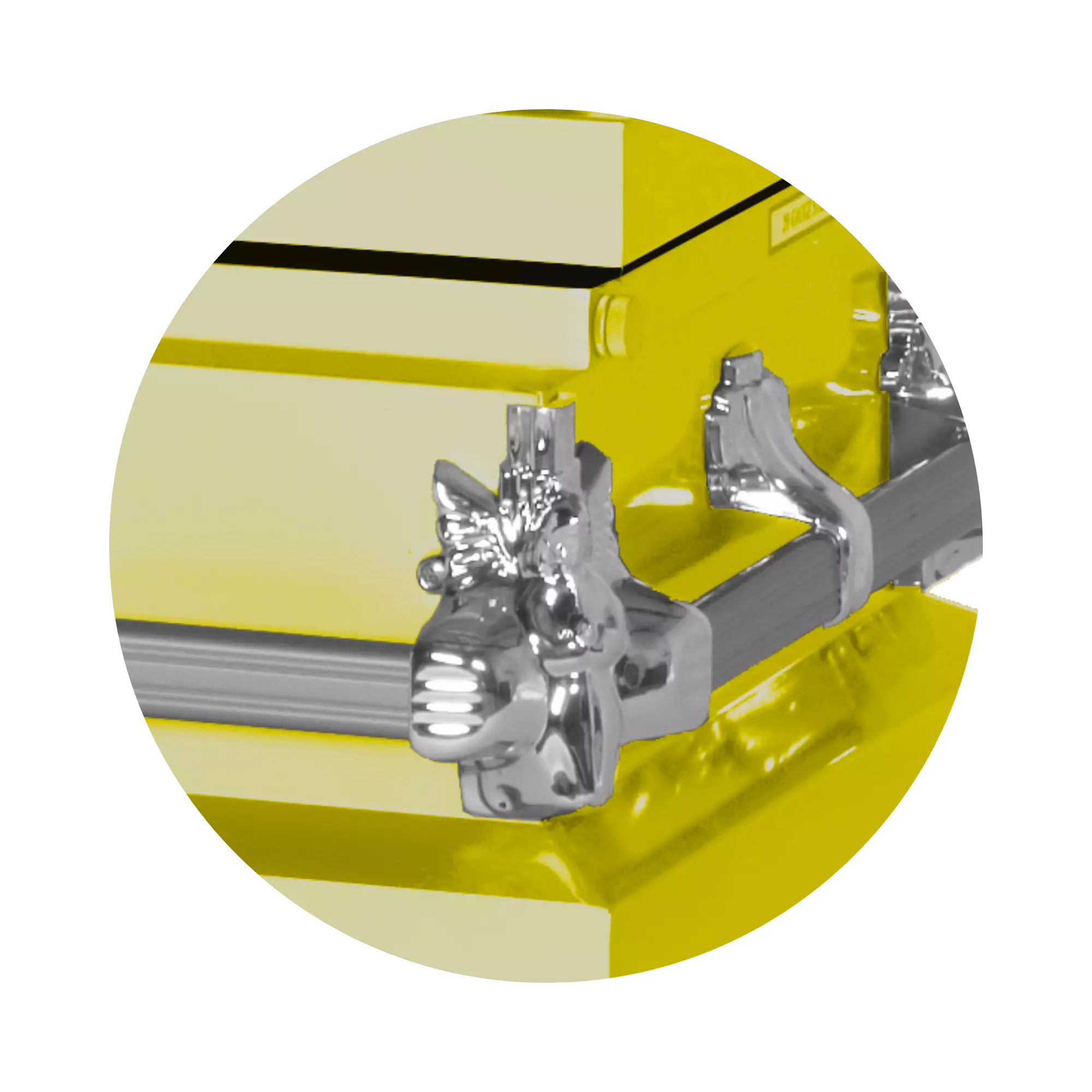 Steel Pet Casket (Made in USA) | Bright Yellow - Image 3