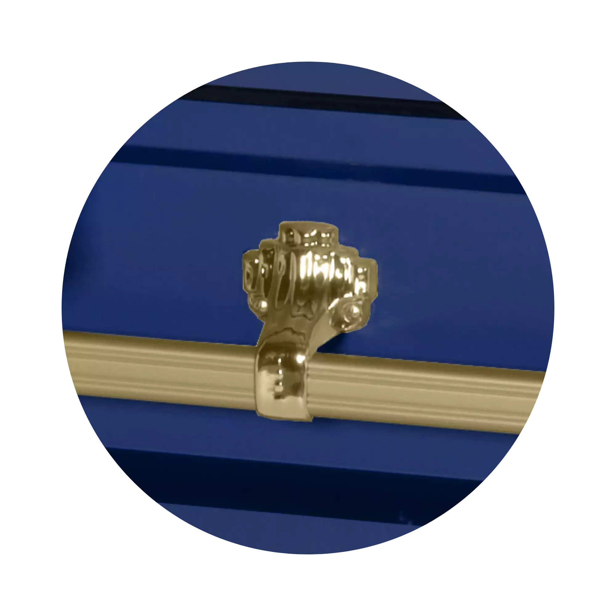 Steel Pet Casket (Made in USA) | Dark Blue & Gold - Image 4