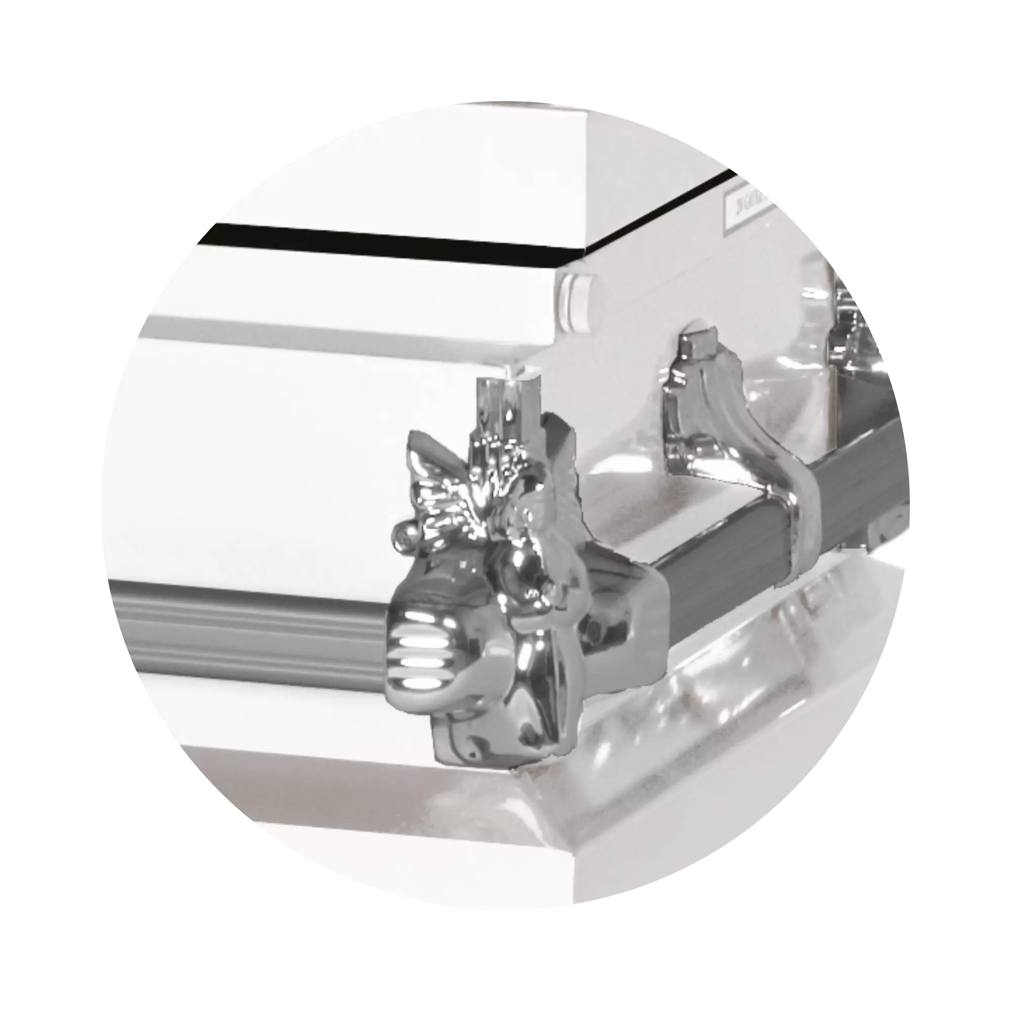 Steel Pet Casket (Made in USA) | White & Silver - Image 3