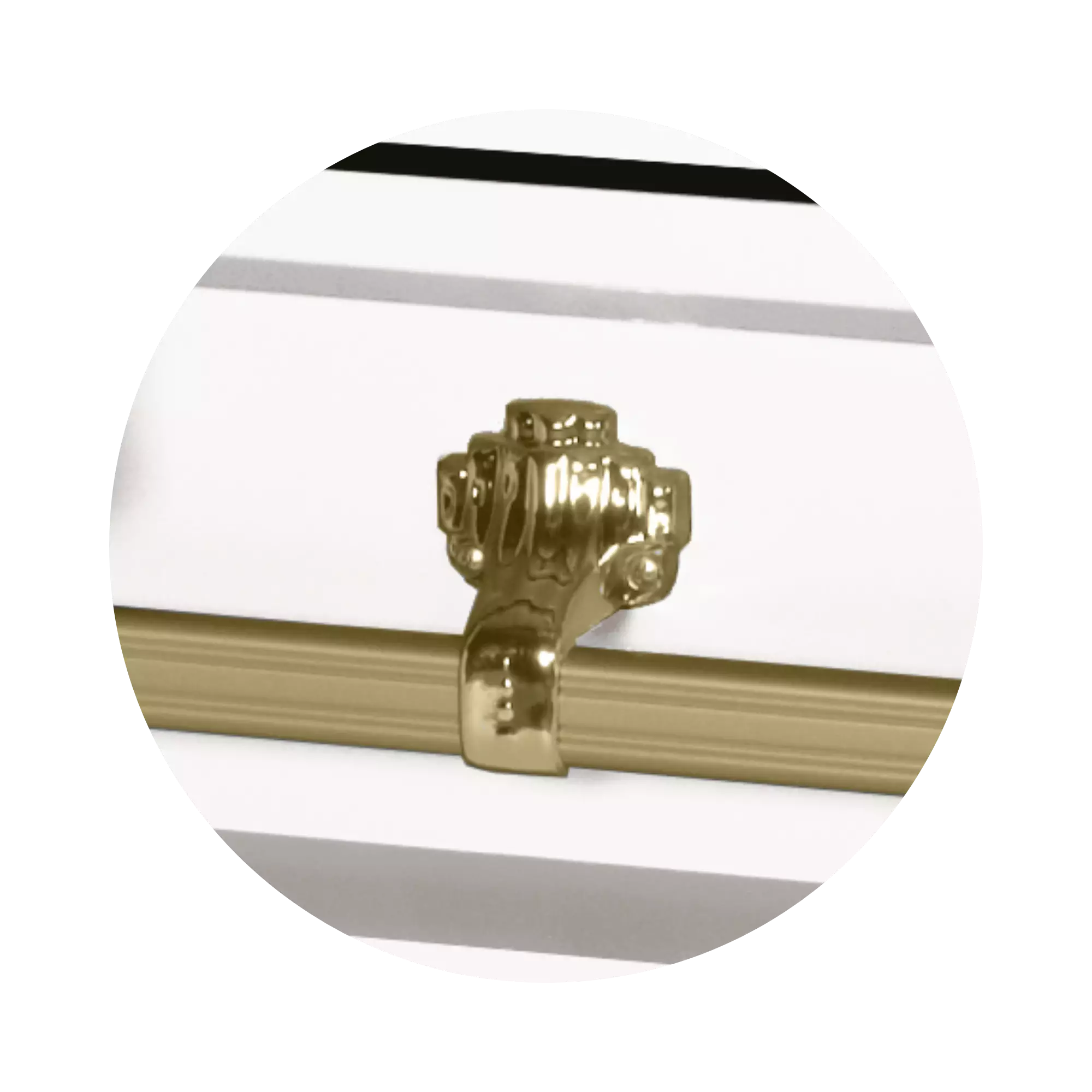 Steel Pet Casket (Made in USA) | White & Gold - Image 4