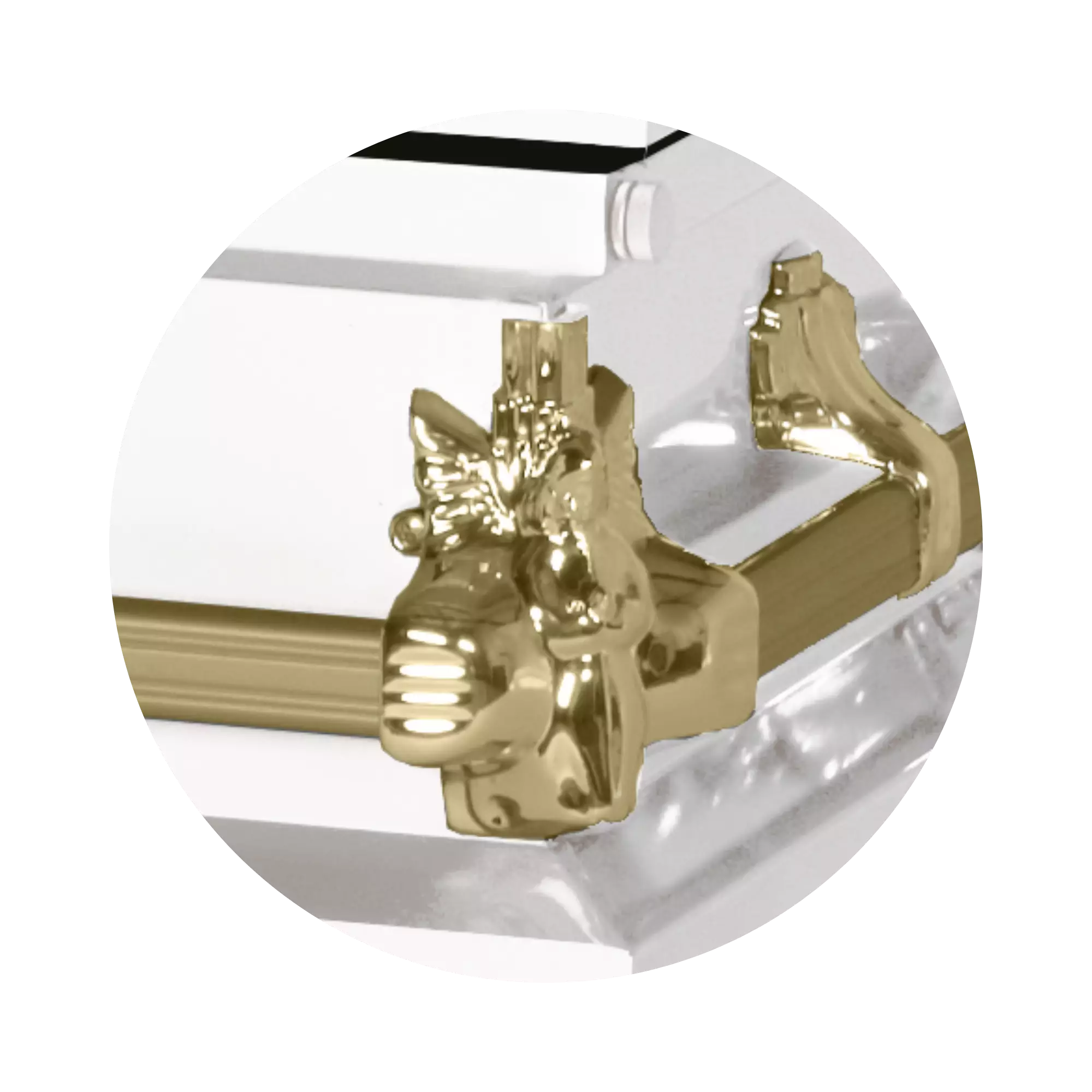 Steel Pet Casket (Made in USA) | White & Gold - Image 5
