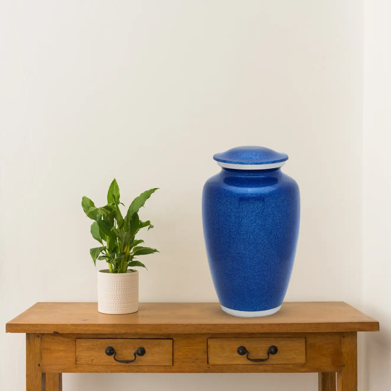Solid Color Pet Urn - Blue Pearl - Image 3