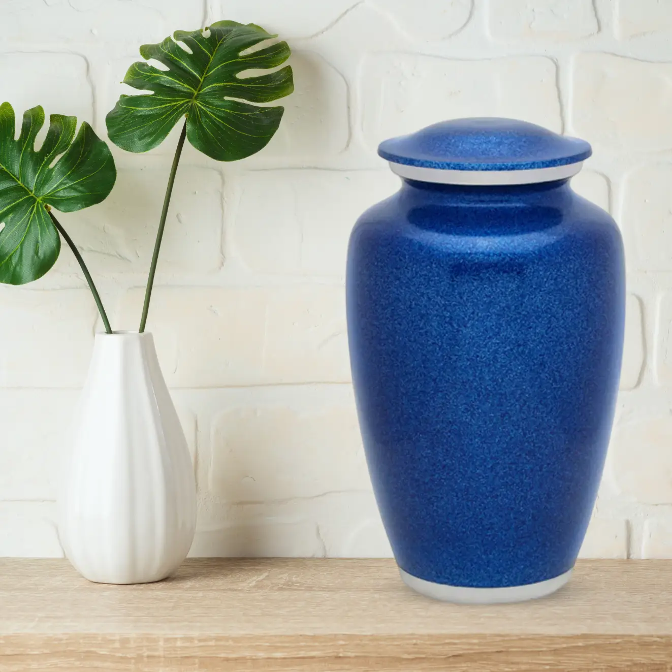 Solid Color Pet Urn - Blue Pearl - Image 4