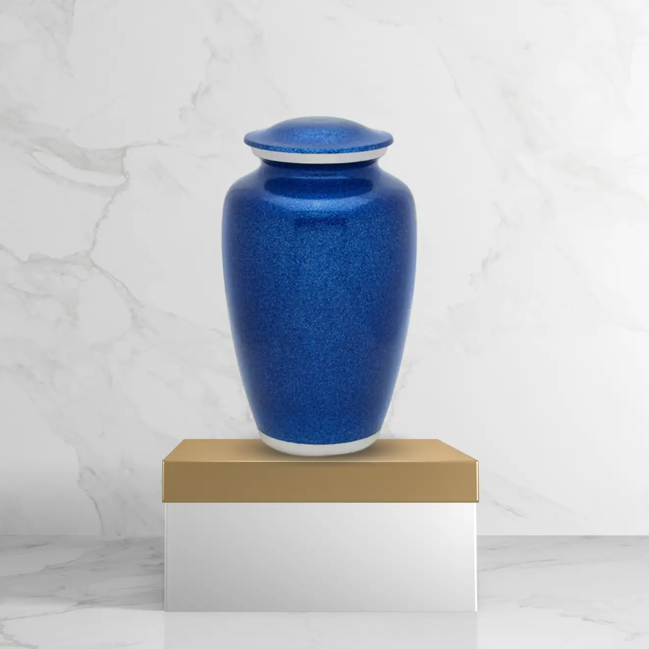 Solid Color Pet Urn - Blue Pearl - Image 5