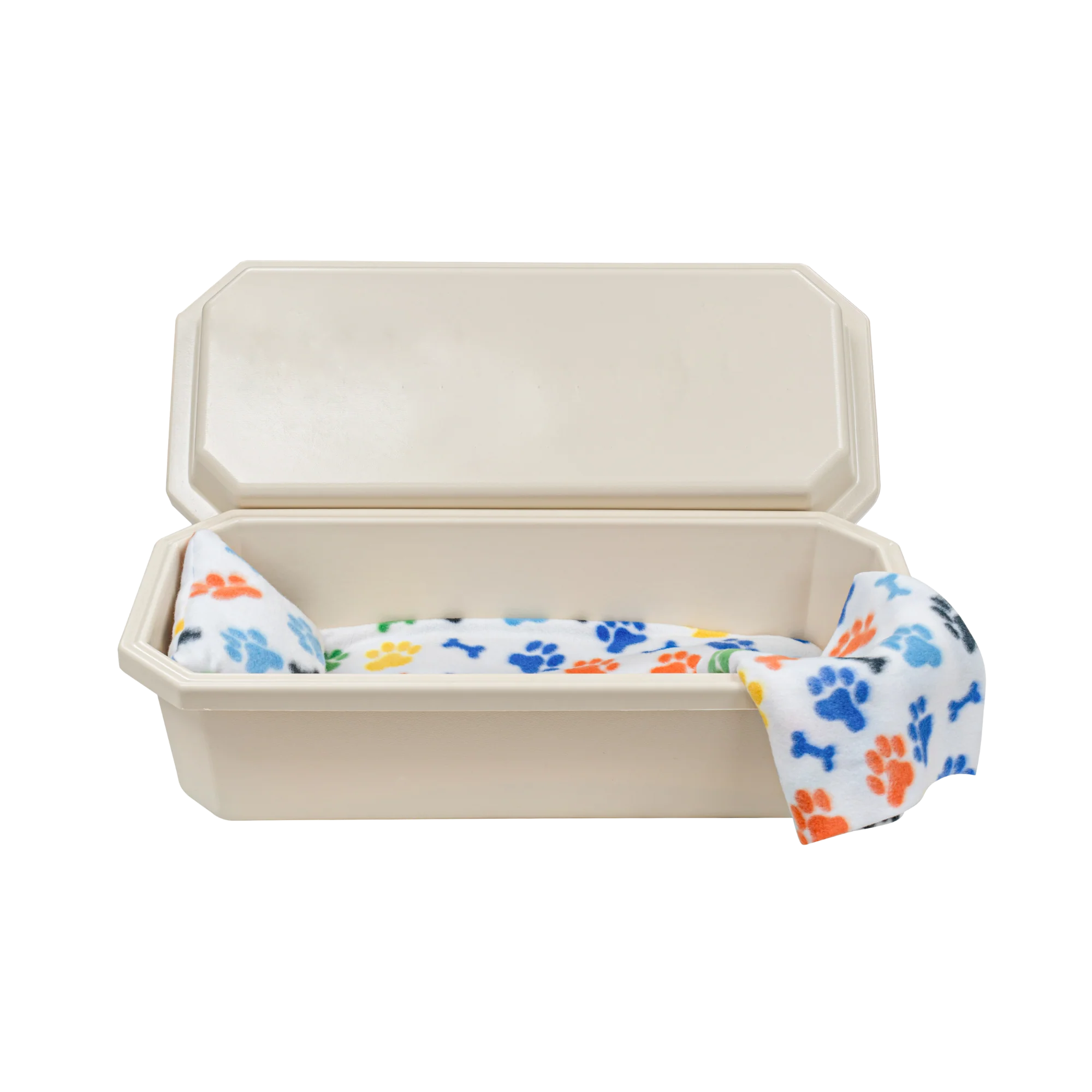 Standard Pet Casket | Almond With Rainbow Paw - Image 6