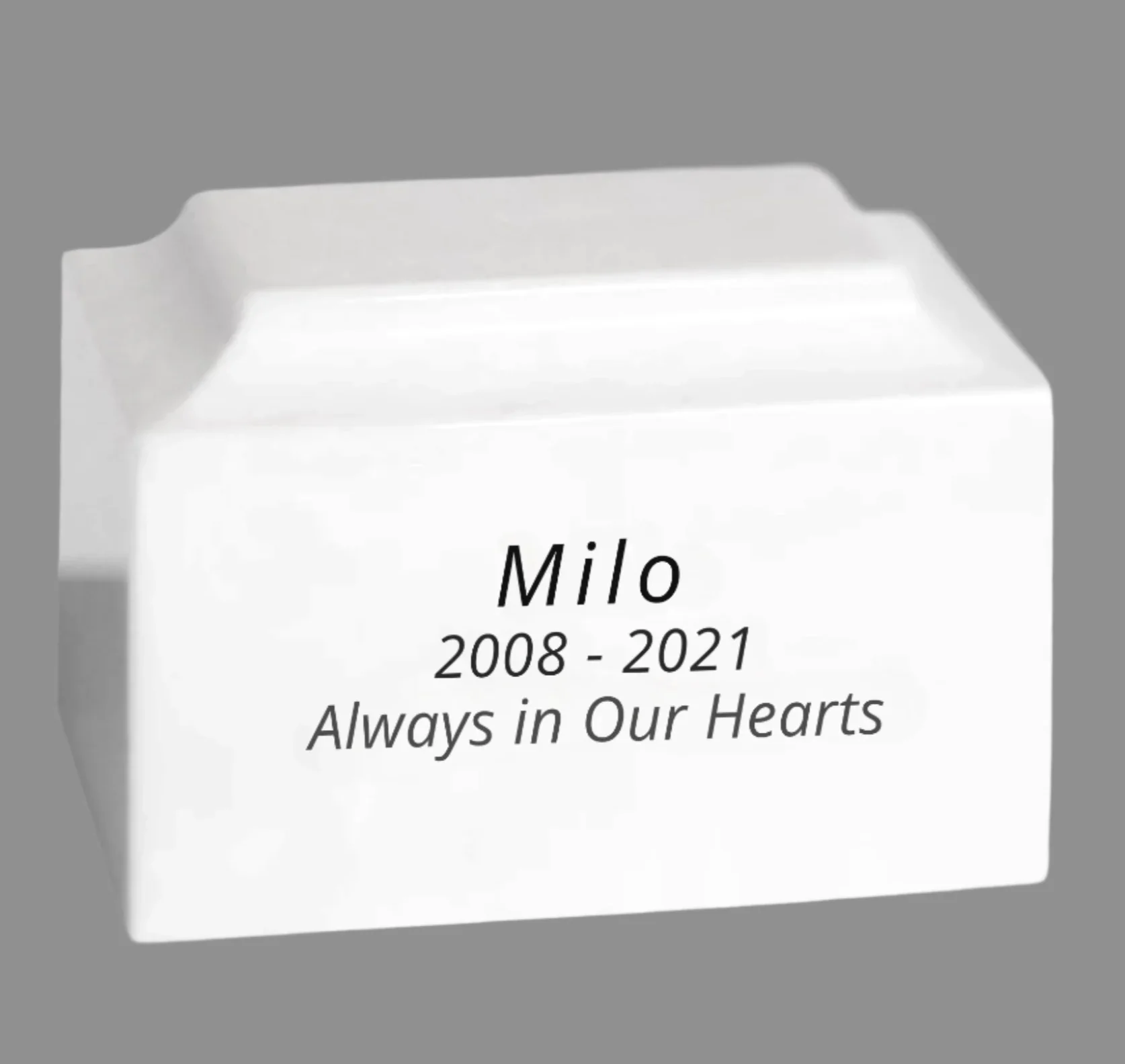 White Pet Marble Cremation Urn - Image 2